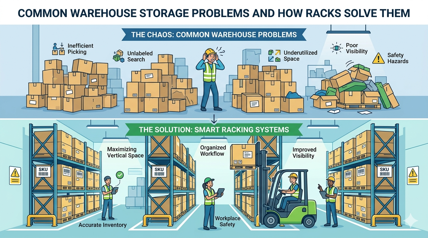 Common Warehouse Problems Common Warehouse Problems how Sahay Racks Solved Them