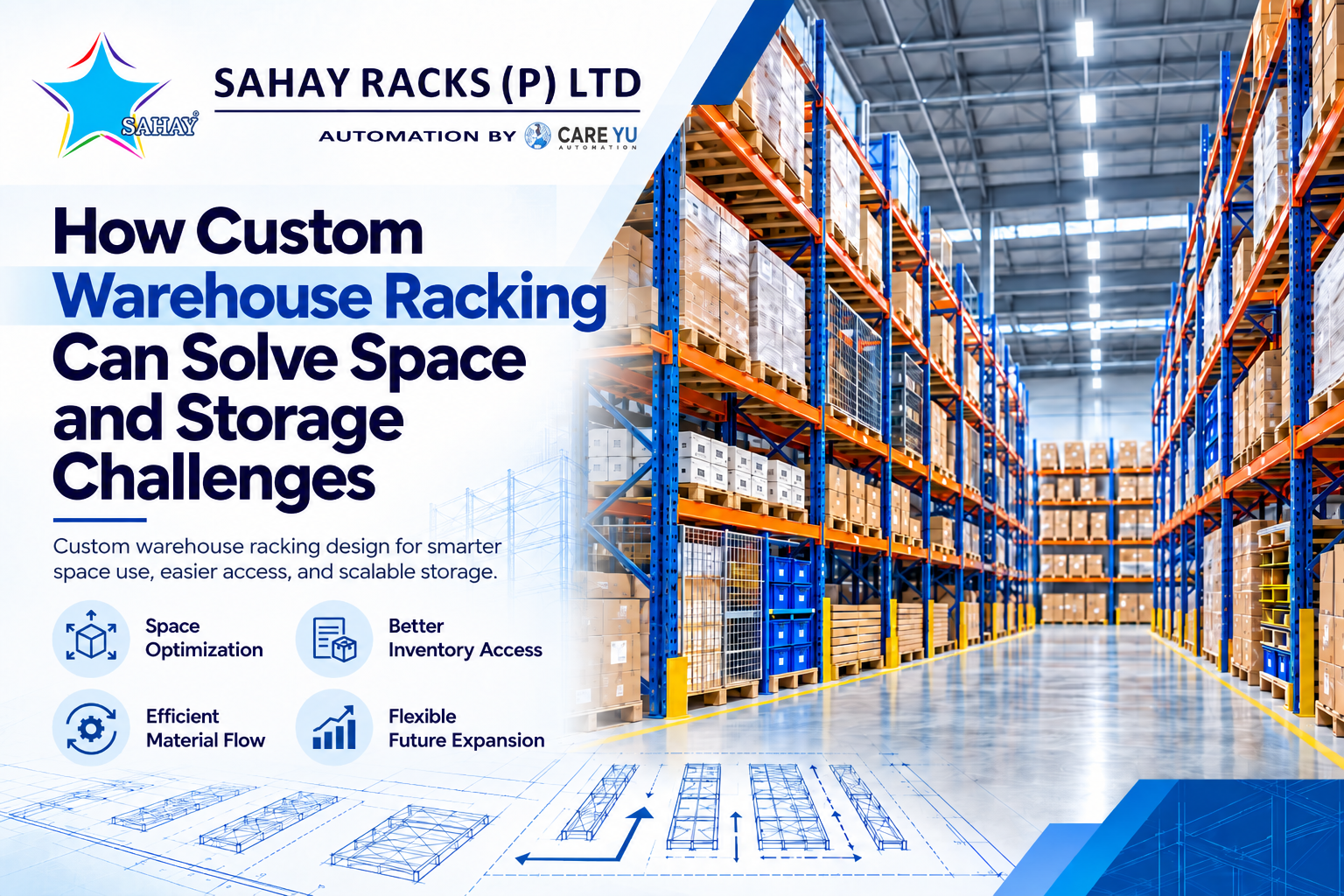 Custom warehouse racking design for efficient space utilization and organized storage