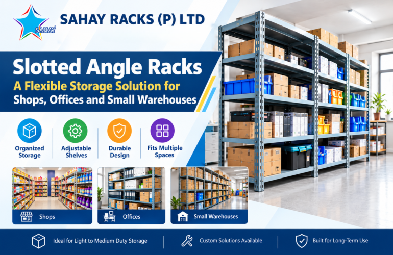 Slotted angle racks manufacturer for shops offices and small warehouses