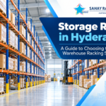 Storage racks in Hyderabad featuring heavy duty warehouse pallet racking systems by Sahay Racks.